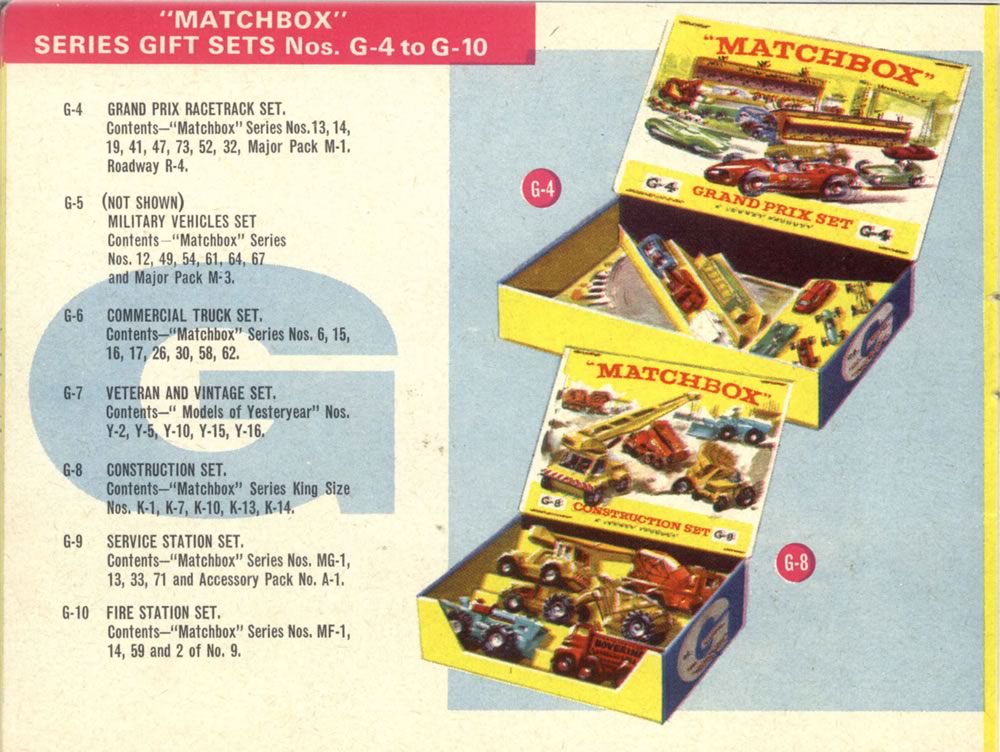 Matchbox Lesney 1964 catalog Gift sets 4 and 8