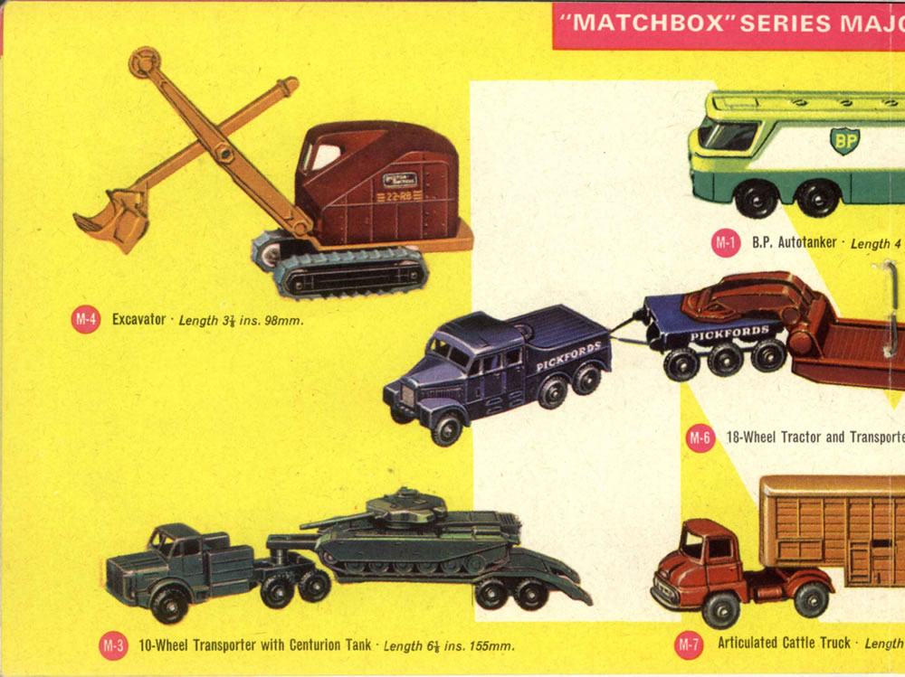 Matchbox Lesney 1964 catalog Major Packs M1 to M7