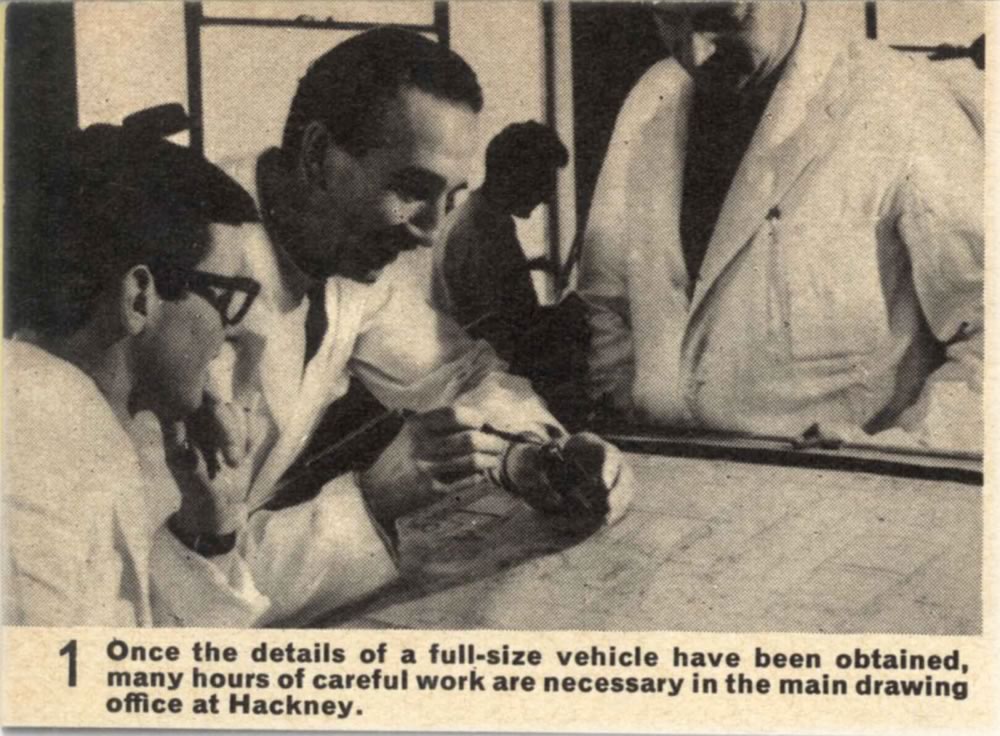 Matchbox Lesney 1966 catalog page 16 photo of factory design group