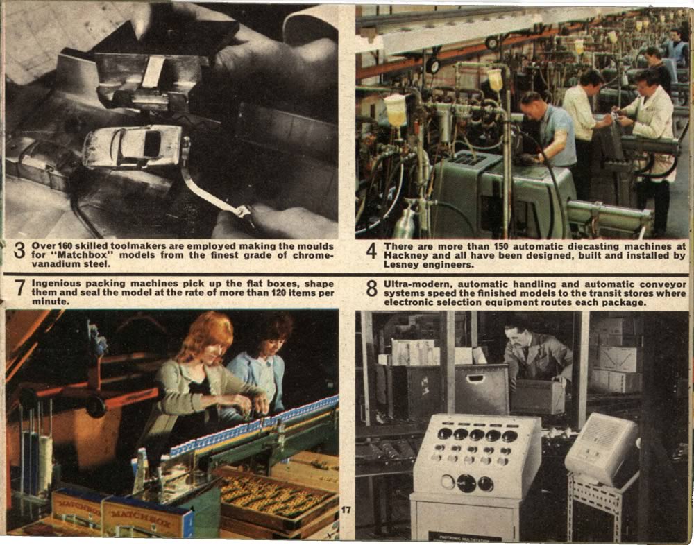 Matchbox Lesney 1966 catalog page 17 photos of factory
