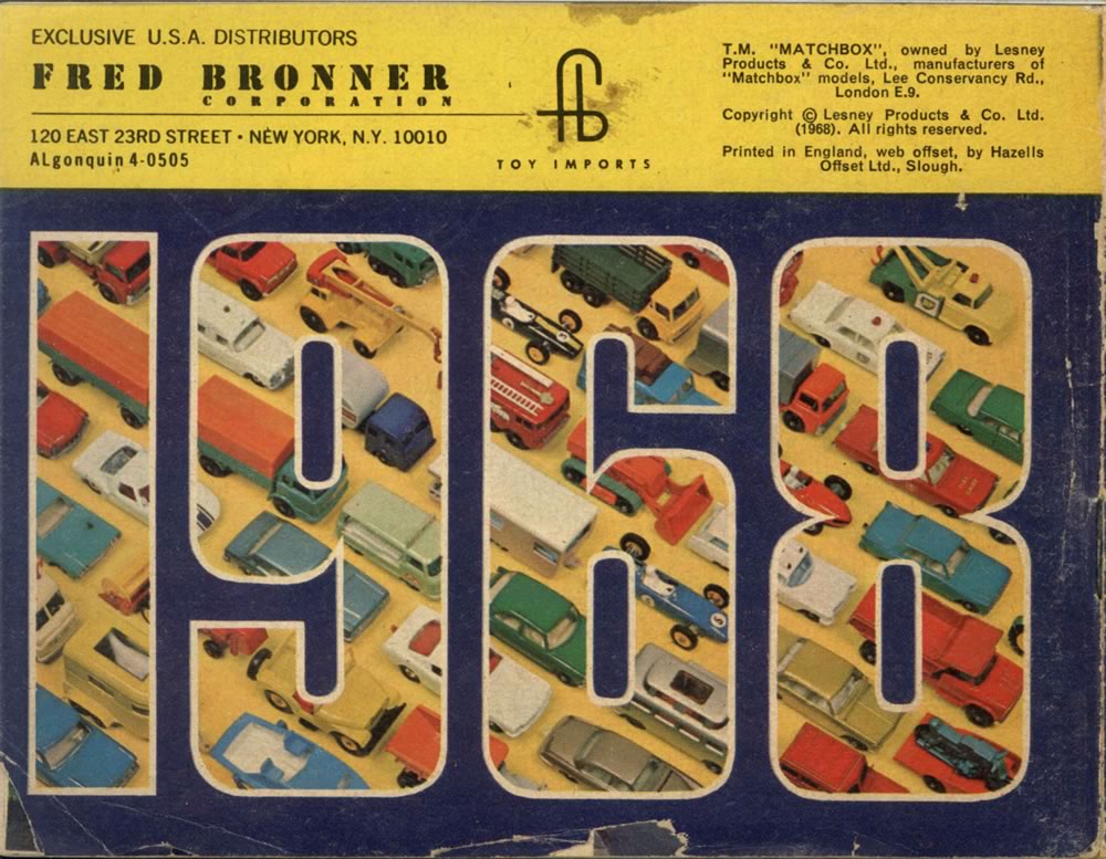 Matchbox Lesney 1968 catalog back page
