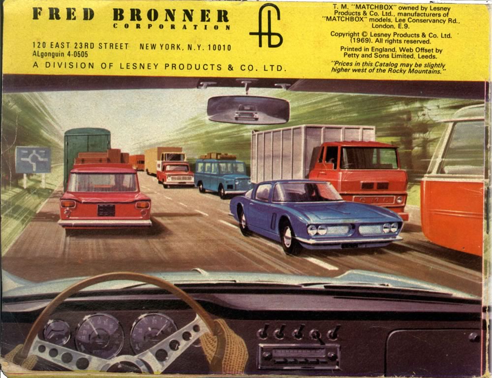 Matchbox Lesney 1969 catalog back page