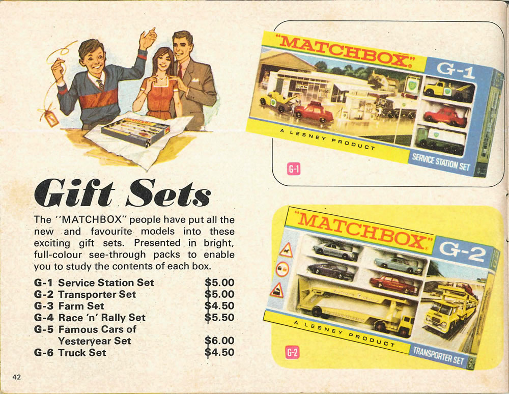 Matchbox Lesney 1969 catalog Page 42, Matchbox Goft Sets