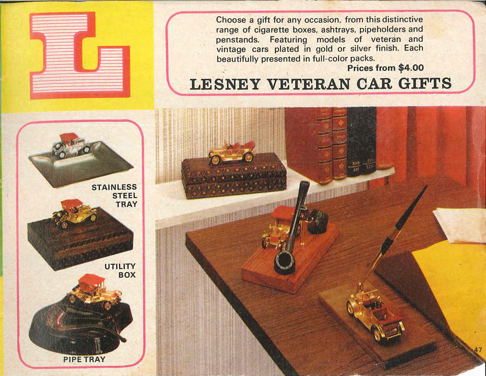 Matchbox Lesney 1969 catalog Page 47, Matchbox Lesney Veteran Car Gifts