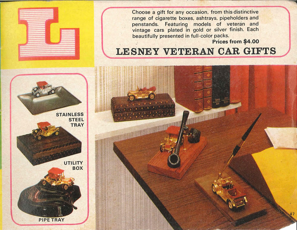 Matchbox Lesney 1969 catalog Page 47, Matchbox Lesney Veteran Car Gifts