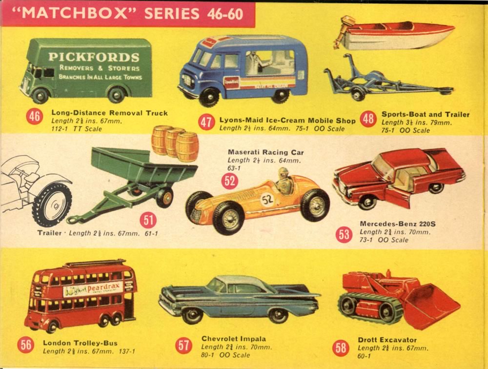 Matchbox Lesney 1965 catalog regular wheels 175 series numbers 4658